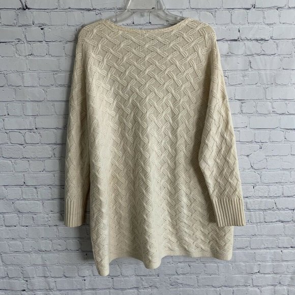 J. Jill Ivory Sweater Pullover Size M/L Cable Knit - Picture 6 of 6